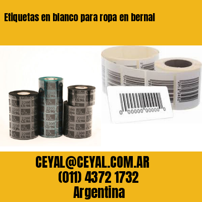 Etiquetas en blanco para ropa en bernal