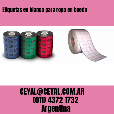 Etiquetas en blanco para ropa en boedo