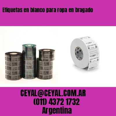Etiquetas en blanco para ropa en bragado