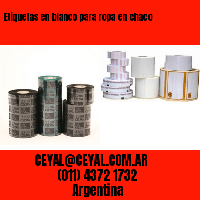 Etiquetas en blanco para ropa en chaco