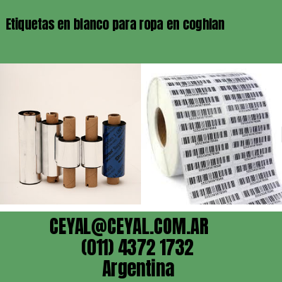 Etiquetas en blanco para ropa en coghlan