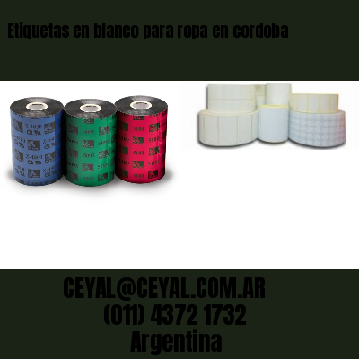 Etiquetas en blanco para ropa en cordoba