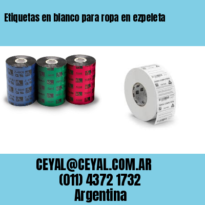 Etiquetas en blanco para ropa en ezpeleta