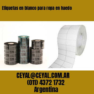 Etiquetas en blanco para ropa en haedo