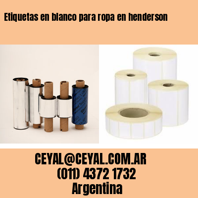 Etiquetas en blanco para ropa en henderson