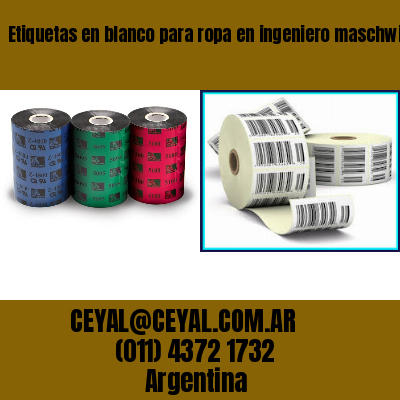 Etiquetas en blanco para ropa en ingeniero maschwitz