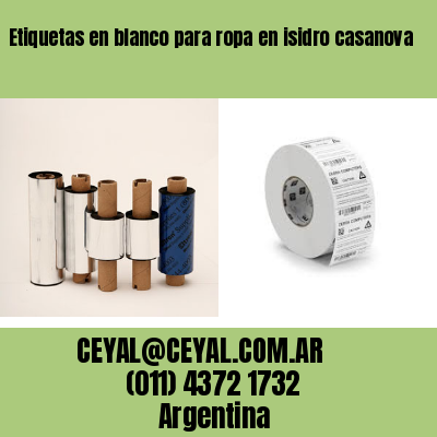 Etiquetas en blanco para ropa en isidro casanova
