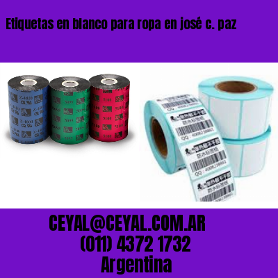 Etiquetas en blanco para ropa en josé c. paz