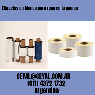 Etiquetas en blanco para ropa en la pampa