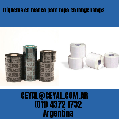 Etiquetas en blanco para ropa en longchamps
