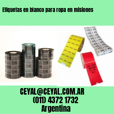 Etiquetas en blanco para ropa en misiones