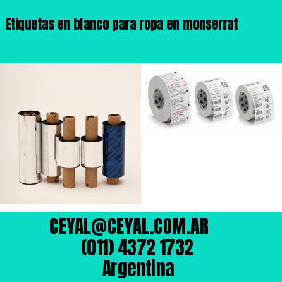 Etiquetas en blanco para ropa en monserrat