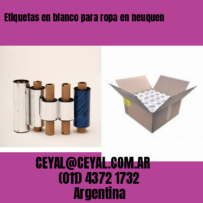 Etiquetas en blanco para ropa en neuquen