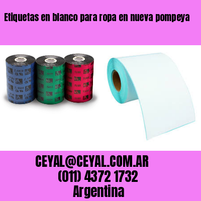 Etiquetas en blanco para ropa en nueva pompeya
