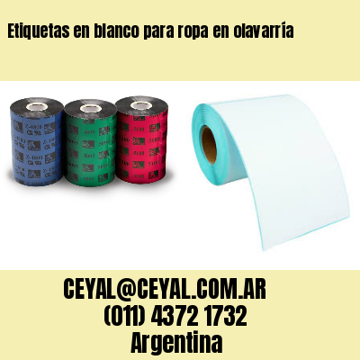 Etiquetas en blanco para ropa en olavarría
