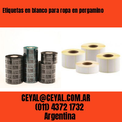 Etiquetas en blanco para ropa en pergamino