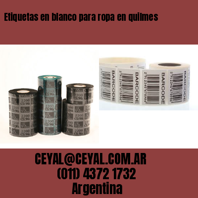 Etiquetas en blanco para ropa en quilmes