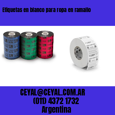 Etiquetas en blanco para ropa en ramallo