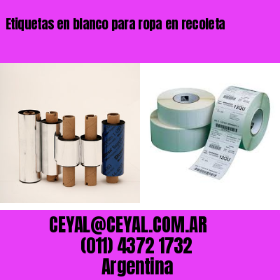 Etiquetas en blanco para ropa en recoleta