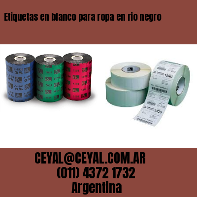 Etiquetas en blanco para ropa en rio negro