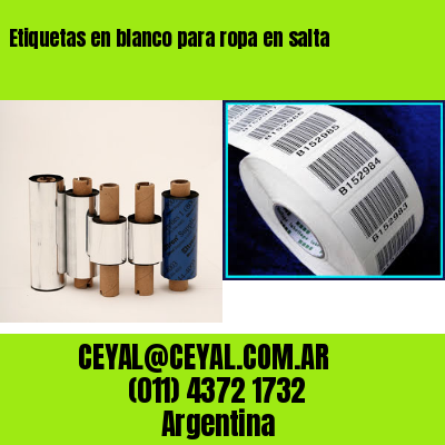 Etiquetas en blanco para ropa en salta