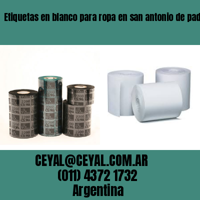 Etiquetas en blanco para ropa en san antonio de padua