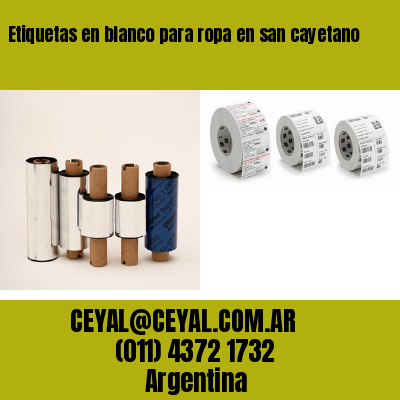 Etiquetas en blanco para ropa en san cayetano