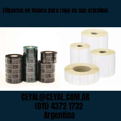 Etiquetas en blanco para ropa en san cristóbal