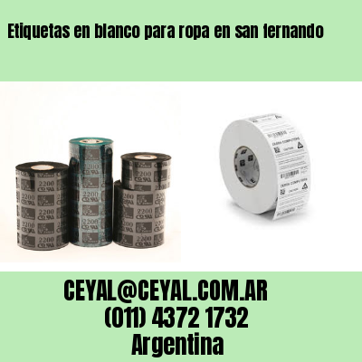 Etiquetas en blanco para ropa en san fernando
