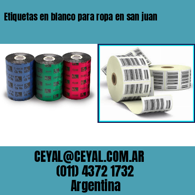 Etiquetas en blanco para ropa en san juan