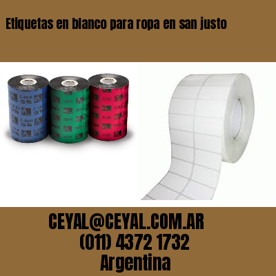 Etiquetas en blanco para ropa en san justo