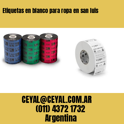 Etiquetas en blanco para ropa en san luis