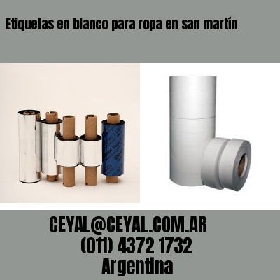 Etiquetas en blanco para ropa en san martín