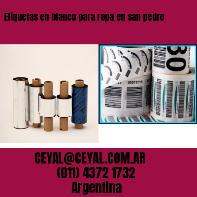 Etiquetas en blanco para ropa en san pedro