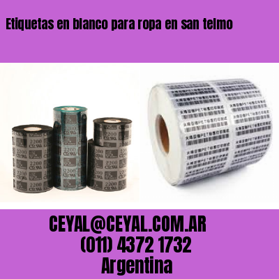 Etiquetas en blanco para ropa en san telmo