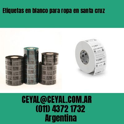 Etiquetas en blanco para ropa en santa cruz