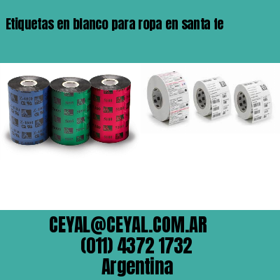 Etiquetas en blanco para ropa en santa fe