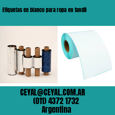 Etiquetas en blanco para ropa en tandil