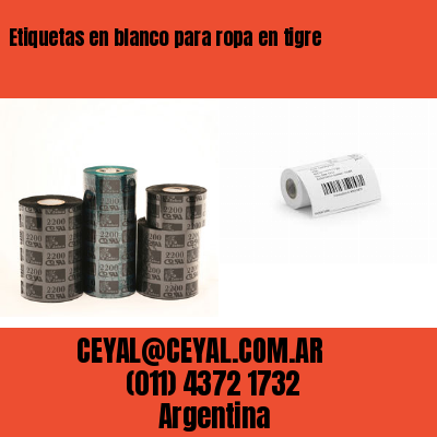 Etiquetas en blanco para ropa en tigre