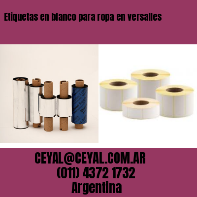 Etiquetas en blanco para ropa en versalles