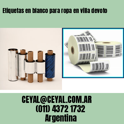 Etiquetas en blanco para ropa en villa devoto