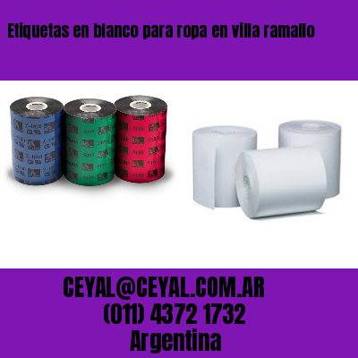 Etiquetas en blanco para ropa en villa ramallo