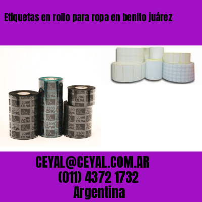 Etiquetas en rollo para ropa en benito juárez