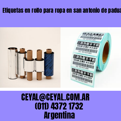 Etiquetas en rollo para ropa en san antonio de padua
