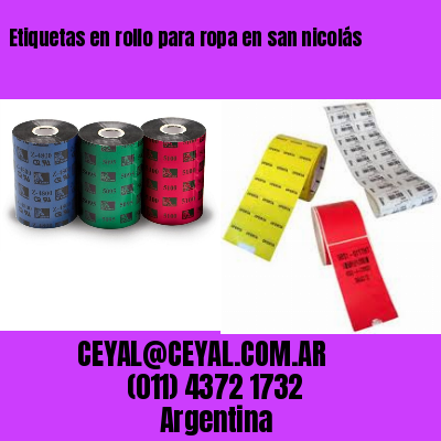 Etiquetas en rollo para ropa en san nicolás