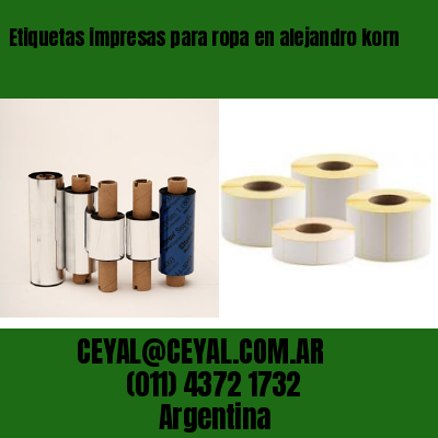 Etiquetas impresas para ropa en alejandro korn