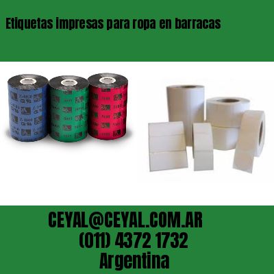 Etiquetas impresas para ropa en barracas