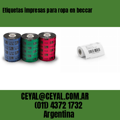 Etiquetas impresas para ropa en beccar