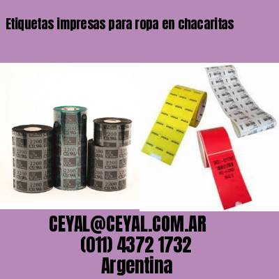 Etiquetas impresas para ropa en chacaritas