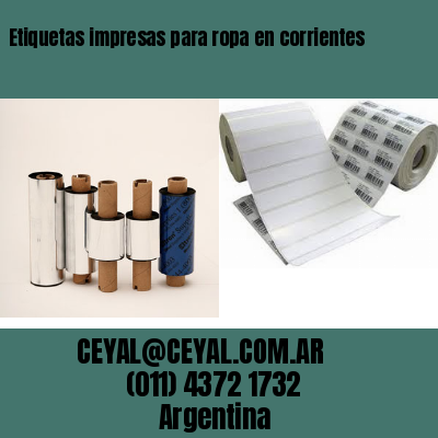 Etiquetas impresas para ropa en corrientes